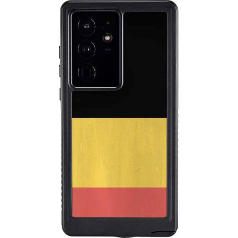 Belgium Flag Distressed Galaxy S24 Ultra Waterproof Case